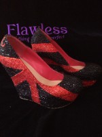Black and Red Wedge Shoes